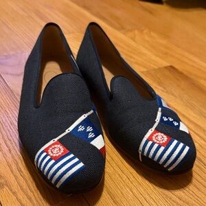 Stubbs & Wootton Navy Striped Men's Slippers